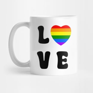 Love Rainbow Heart  Black Mug